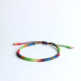 7-Chakra Tibetan Hand Braided Bracelet - showing knot detail