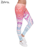 Pastel Multicolored Mandala Leggings - Full length side view