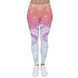 Pastel Multicolored Mandala Leggings - Full length Front view