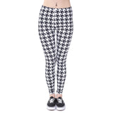 Black and White Plaid Leggings - Full length