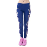Navy Music Bar Leggings - Full length