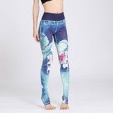 Multicolored print leggings - floral print - front view