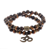 Tiger Eye 8mm Beaded Ohm Bracelet