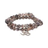 Marbled Natural Colored 8mm Beaded Ohm Bracelet