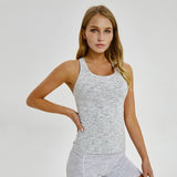 Colorvalue Gray White Racerback Top - Front View