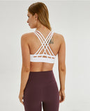 Strappy Cross Back Yoga Bra - White