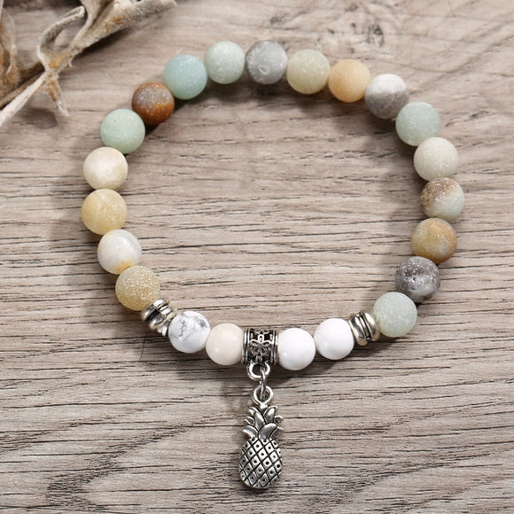 Light Pastel Stones with Pineapple Charm