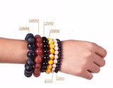 Size chart for beads between 16mm and 6mm Om bracelet