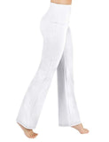 4 Way Stretch Women's Boot Cut Yoga Pants - in white