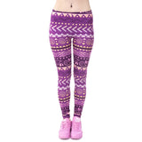 Purple Hue Geometric Print leggings - Front view