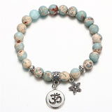 Beaded Ohm Bracelet with star charm - from above